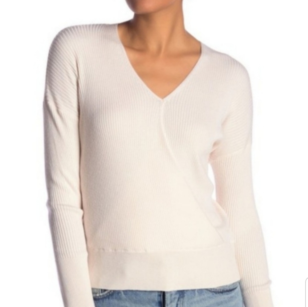 NWT Elodie Ribbed Sweater Faux Wrap